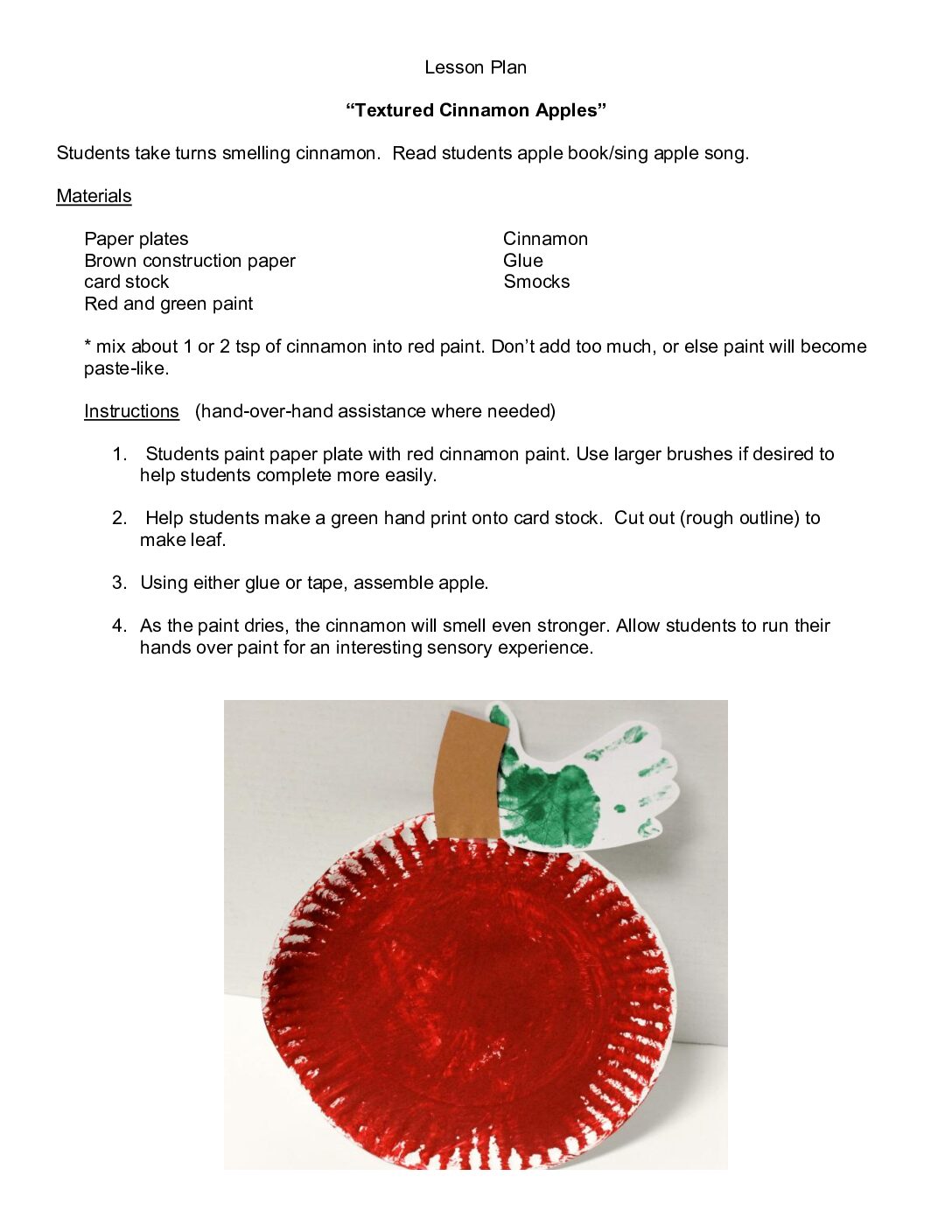 Lesson Plan Cinammon Apple