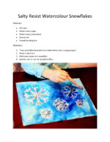Lesson Plan Salty Resist Watercolour Snowflakes