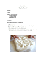 Lesson Plan Silky Soft Playdoh