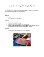 Lesson Plan Squeeze And Squish Wax Paper Art
