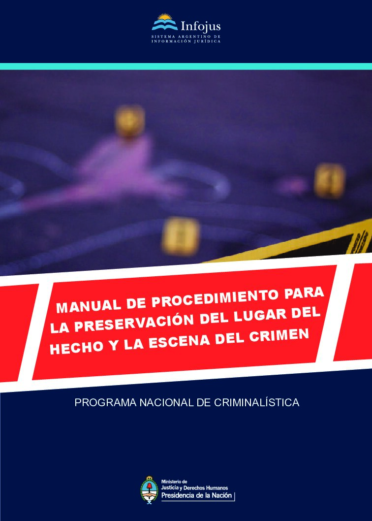 Manual De Procedimiento Para La PreservacióN Del Lugar Del Hecho -Escena Del Crimen