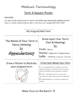 Medical Terminology Square Med Term Poster