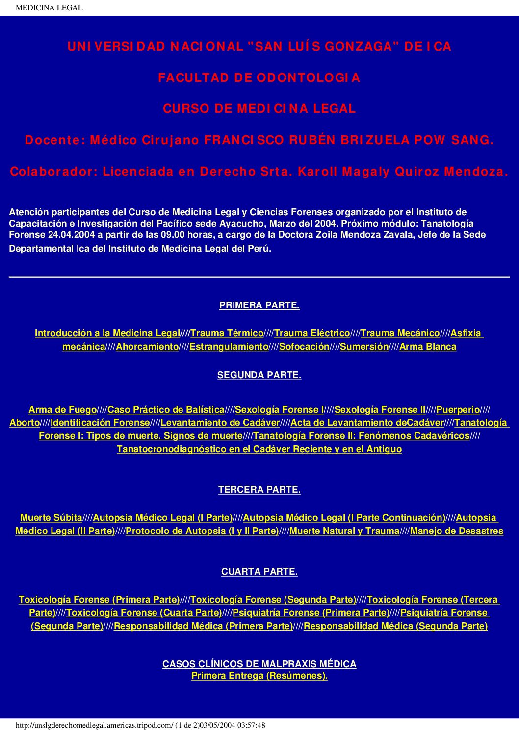 Medici Na Legal Fore Nse Mu Ert Os Cadaver Es Tip Os De Mu Ert E-Medicina Forense