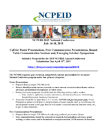 Ncpeıd Call For Presentation Proposal 2015