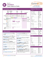 One Note Quick Reference Cheat Sheet