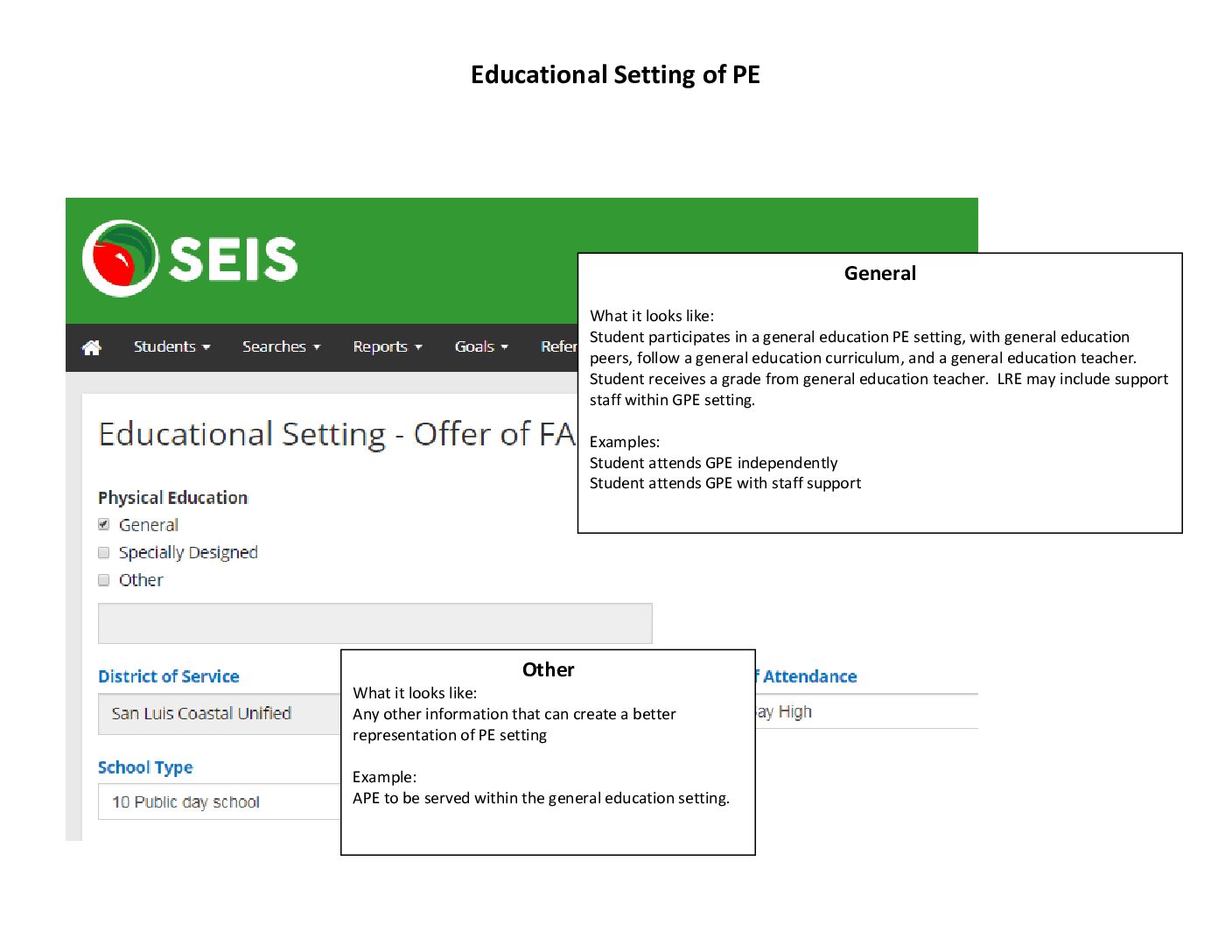 Pe Setting
