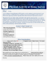 Physical Activity At Home Survey (Covıd 19)