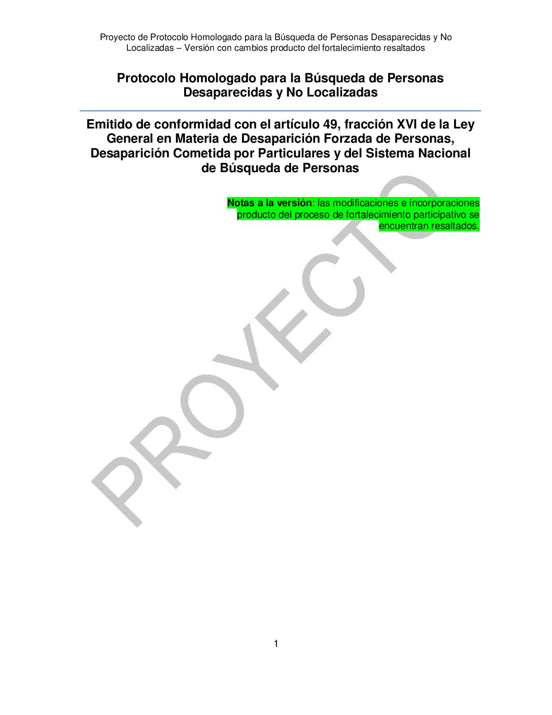 Proyecto De Protocolo Homologado De BãºSqueda (22Ago 2020) – Versiã³N Resaltado Cambios -Investigacion Criminal