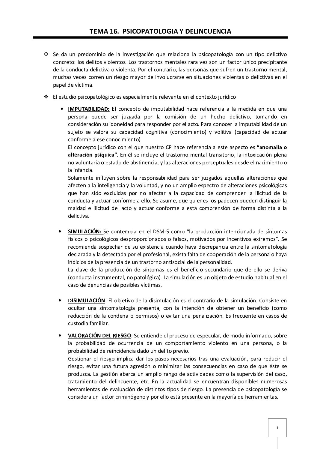 PsicopatologíA Y Criminalidad -Psicologia Forense