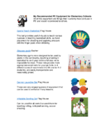 Recommended Equipment Elementary Schools
