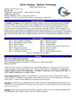 Syllabus Medical Terminology Fall 2 Yo Cum