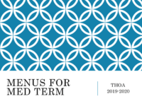 Tho A 2 Menus For Med Term