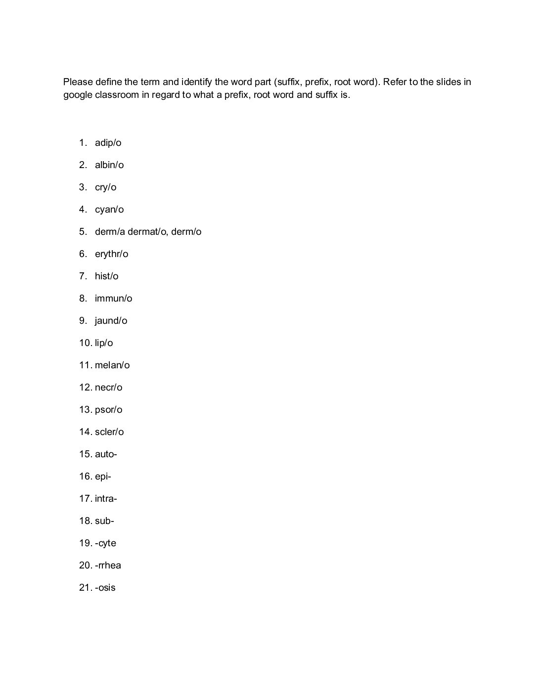 Unit Vocabulary The Integumentary System
