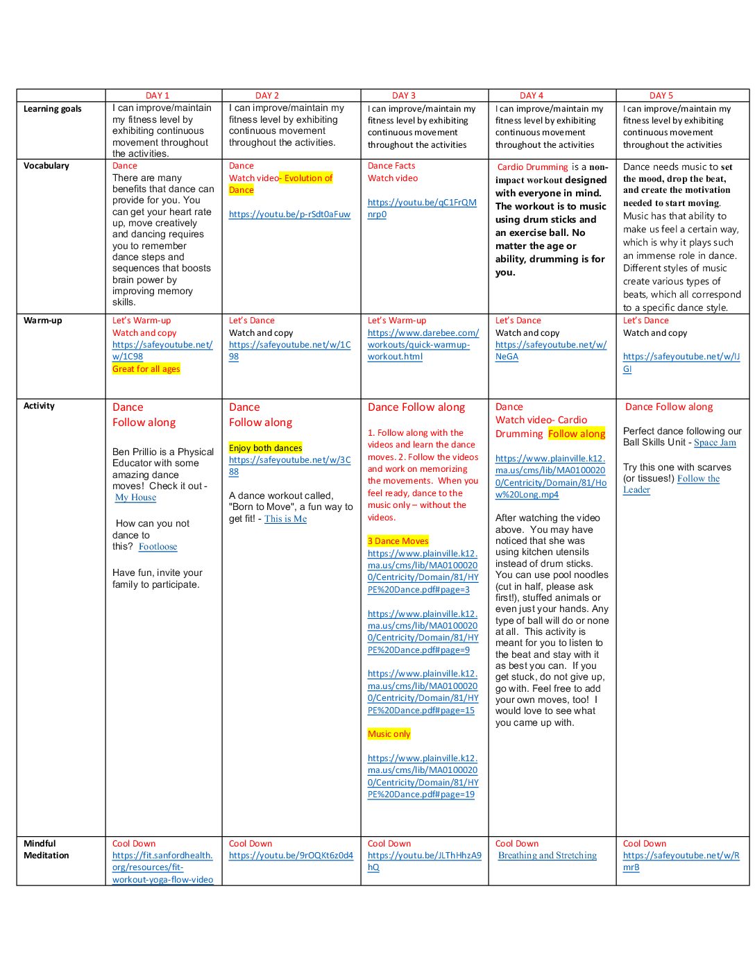Week 6 Adapted Pe