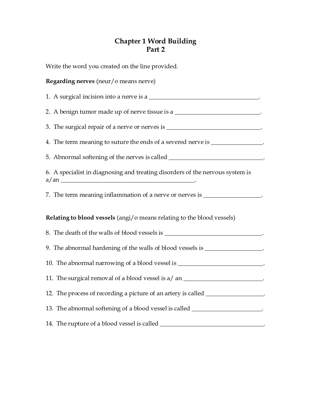 Word Building Pt 2 Key