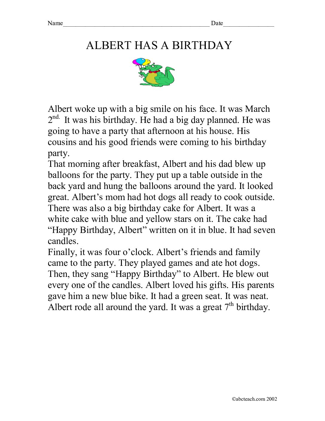 Albert Has A Birthday