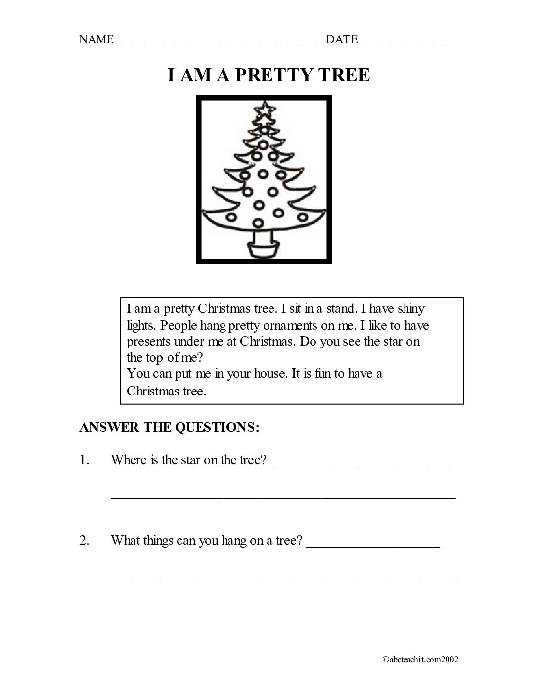 I Am A Pretty Tree