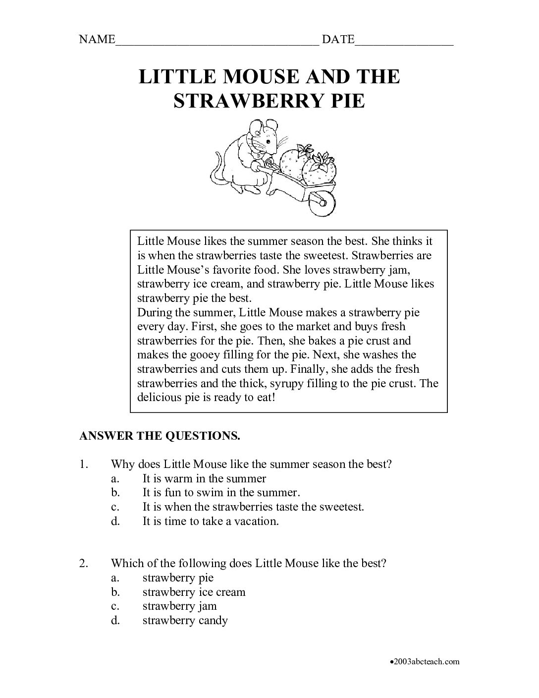 Little Mouse And The Strawberry Pie