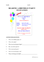 Reading A Birthday Party Invitation